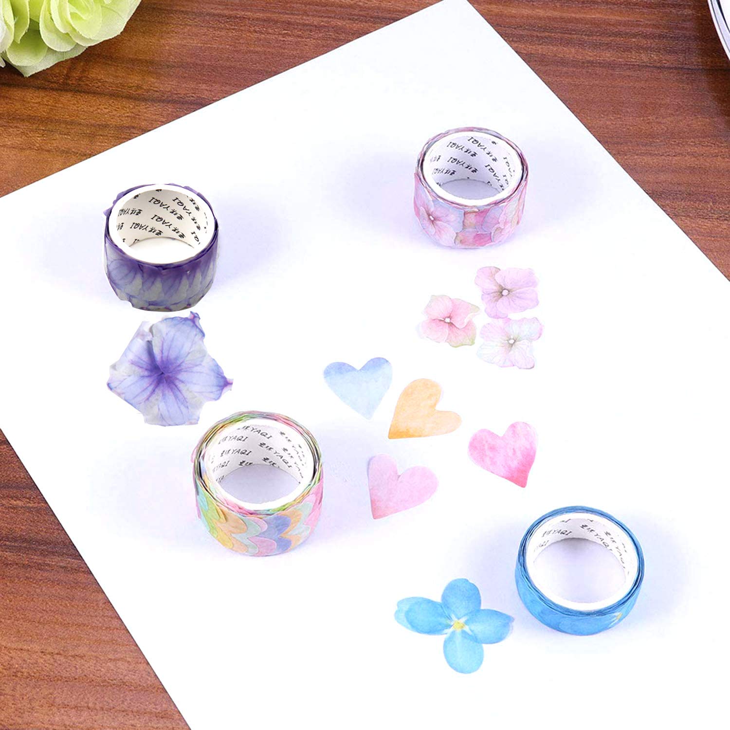 HASTHIP 4 Roll Creative Flower Petal Washi Tape, Masking Tape Decorative Decals, DIY Petal Stickers for Scrapbooking, Diary, Bullet Journal, Planner, 200 Petals/Roll (Purple) HASTHIP 4 Roll Creative Flower Petal Washi Tape, Masking Tape Decorative Decals, DIY Petal Stickers for Scrapbooking, Diary, Bullet Journal, Planner, 200 Petals/Roll (Purple)